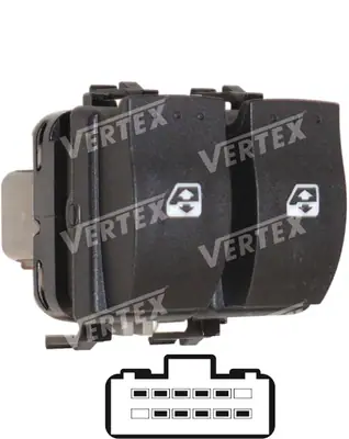 CAM ACMA KAPAMA ANAHTARI [SOL 2CAM - GRI - 10P.] [RENAULT MEGANE II 2003 ->2008]