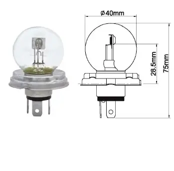 AMPUL [24V. 50W P45T - TABLALI - ÜÇ FİŞLİ]