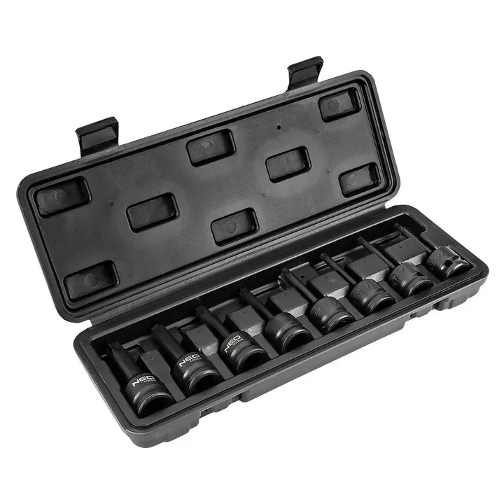 Lokma üzerine Torx darbeli uçlar 1/2, 8 parça set