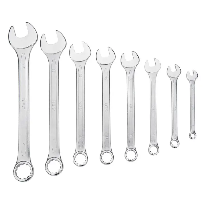Kombine anahtarlar 6- 9 mm, set 8 parça, ölçüler: 6, 8, 10, 12, 13, 14, 17, 19 mm