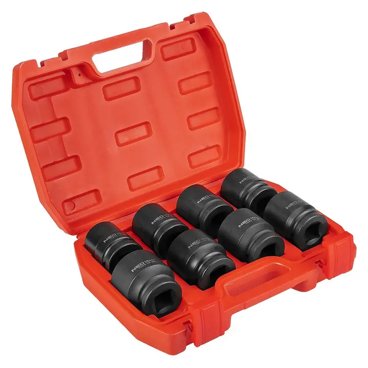 Darbeli lokma 3/4, 8 parça set, ölçüler: 26, 27, 29, 30, 32, 35, 36, 38 mm
