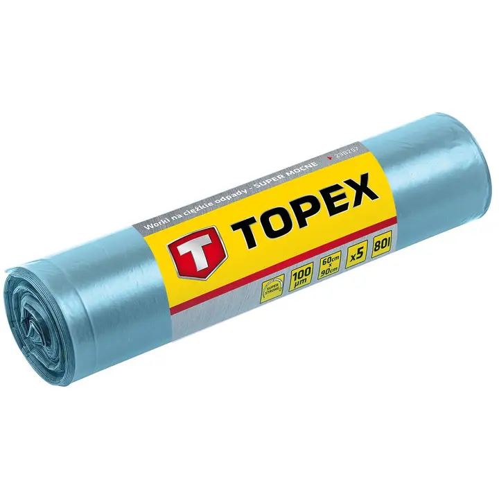 Süper ağır hizmet tipi çöp torbası, 5 adet, 80 L