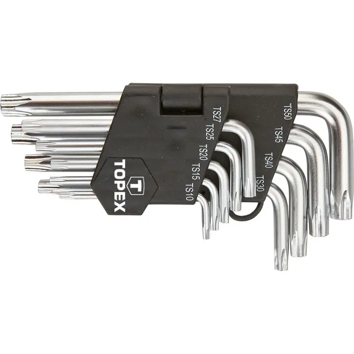 Beşgen anahtar TS10-TS50, kısa, 9 parça