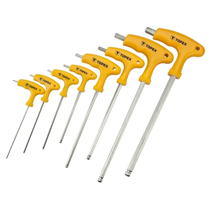 T tipi altıgen anahtar 2-10 mm, 8 parça set