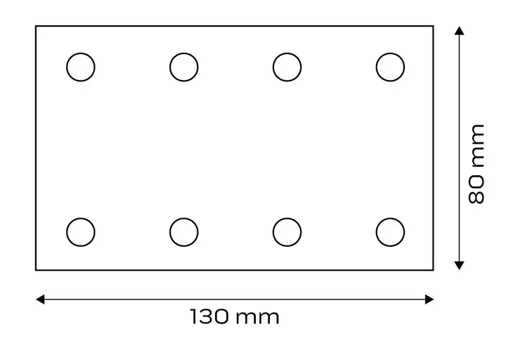 Cırt bantlı zımpara kağıdı, dikdörtgen 80 x 130 mm, P240, 5 adet, 04-623 için 8 delikli