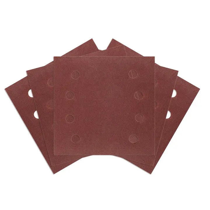Zımpara kağıdı, cırt bantlı 113 x 113 mm, P240, 5 adet, 8 delikli