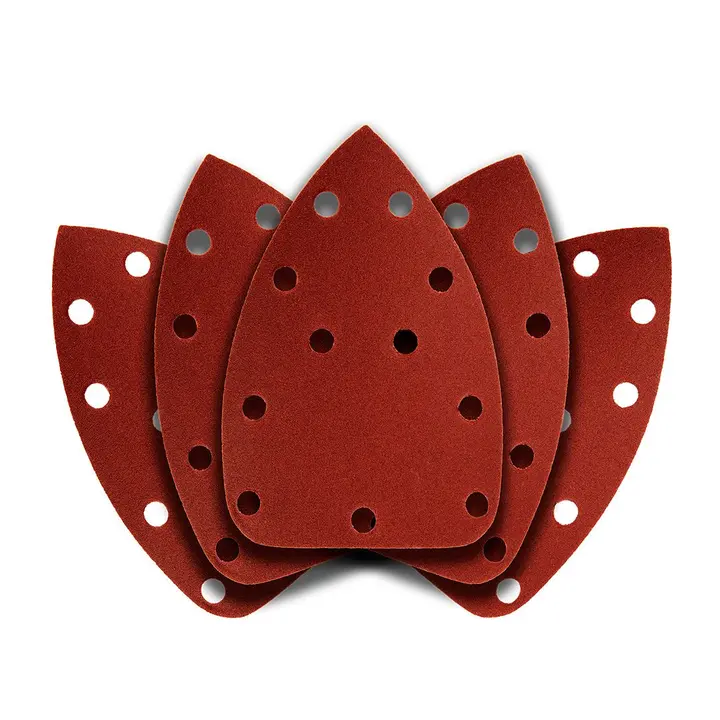 Delta zımpara kağıdı, cırt bantlı 140 x 140 x 80 mm, K180, 5 adet, delikli