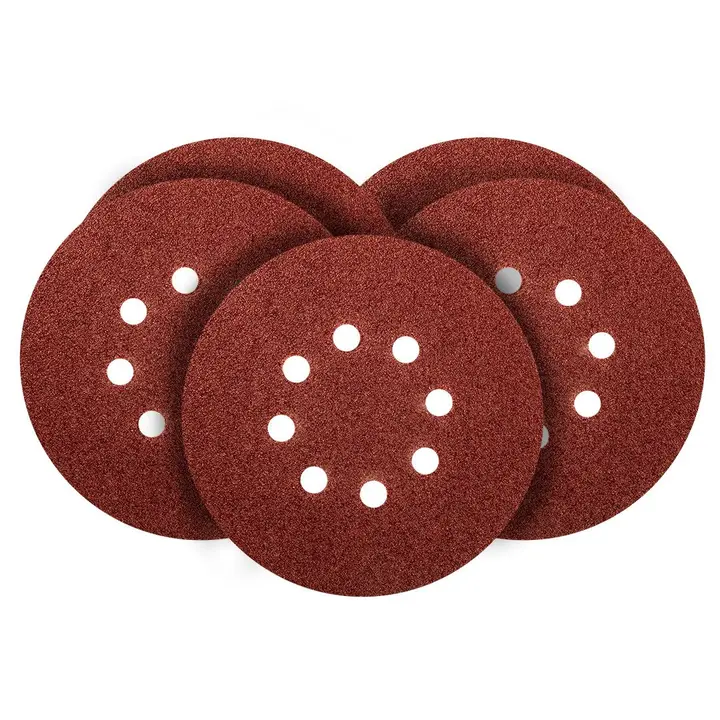 Zımpara diskleri 150 mm, K60, 5 adet, 8 delikli, 65mm