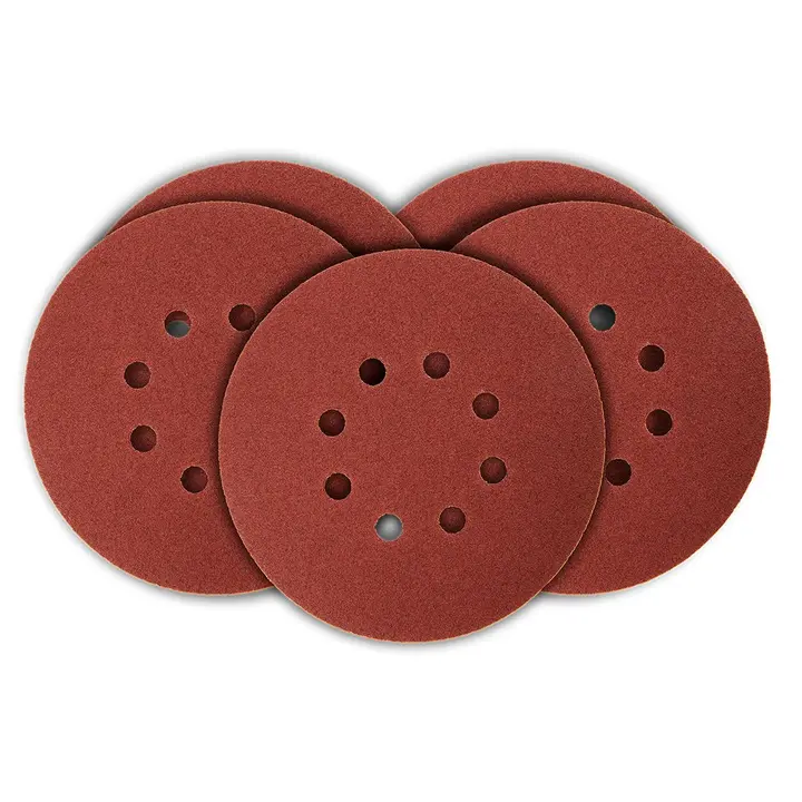 Cırt bantlı zımpara diskleri 150 mm, K80, 5 adet, 8 delikli, 65 mm