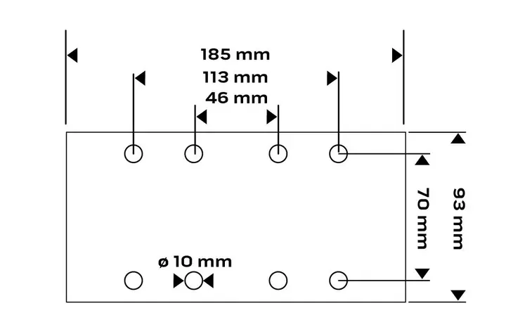 Cırt bantlı zımpara kağıdı 93 x 185 mm, P40, 5 adet, 8 delikli