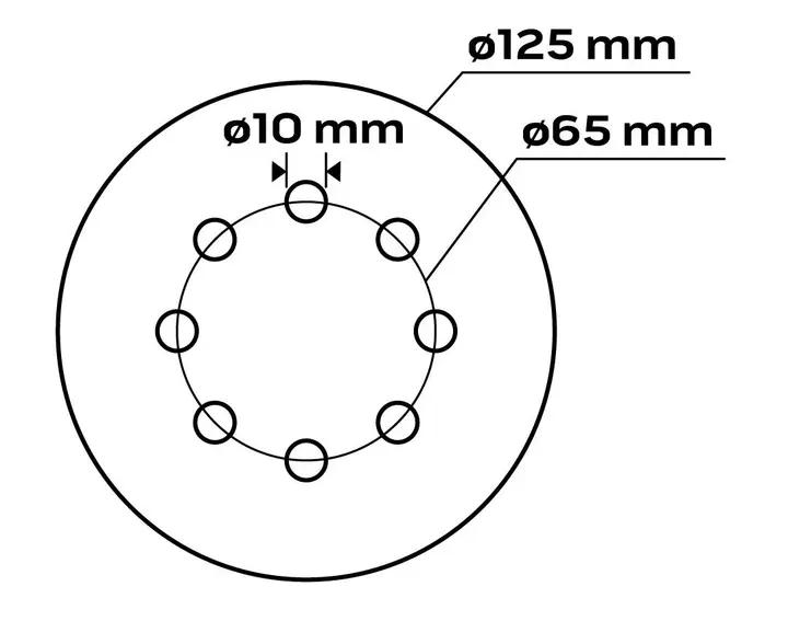 Cırt bantlı zımpara diski 125 mm, P120, 5 adet, 8 delikli