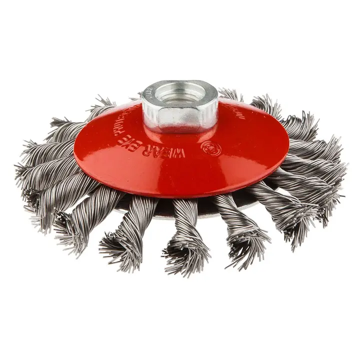Tel çark fırça 100 mm x M14, INOX