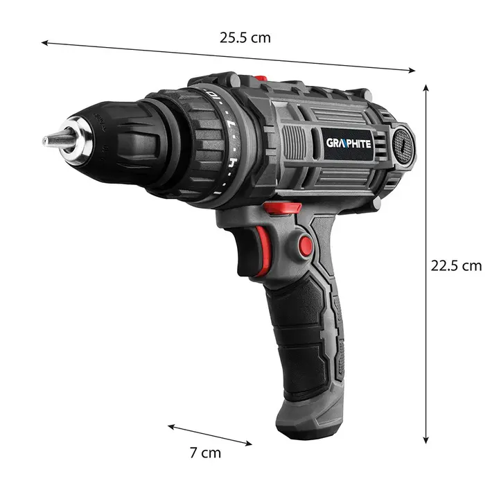 Akülü matkap/vidalama makinesi 300 W, 10 mm mandren, çanta