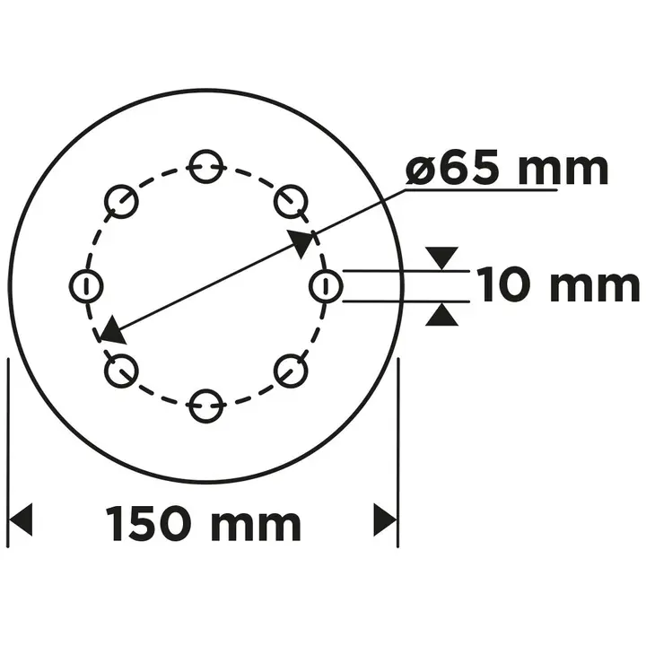 Cırt bantlı zımpara diskleri 150 mm, P150, 5 adet, 8 delikli