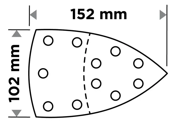 Zımpara kağıdı, cırt bantlı, iron 102 x 152 mm, P80, 5 adet, 11 delikli