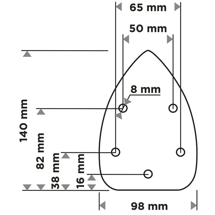 Zımpara kağıdı, cırt bantlı, iron 98 x 140 mm, P220, 5 adet, 5 delikli