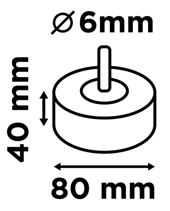Saplı flap disk 80 x 40 x 6 mm, P40