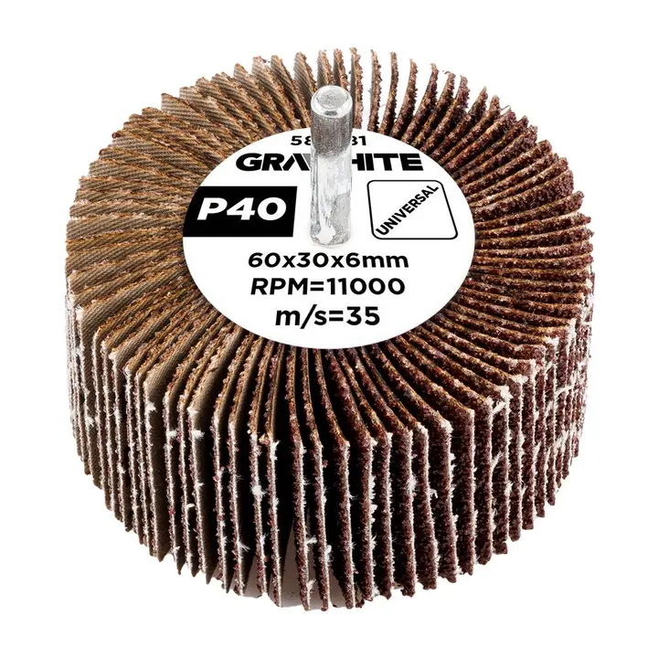 Saplı flap disk 60 x 30 x 6 mm, P40