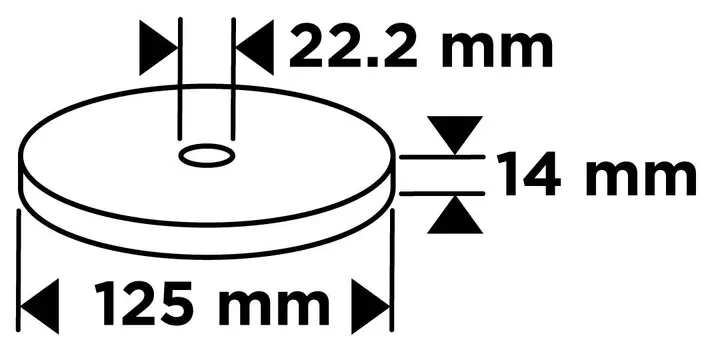 Dokunmamış zımpara diski 125 x 14 x 22.2 mm