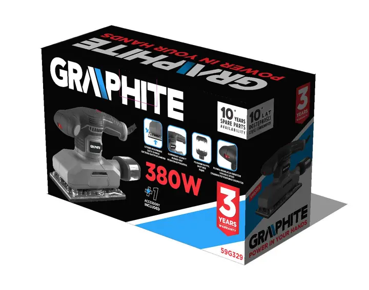 Titreşimli zımpara makinesi 380W, 115x230mm taban