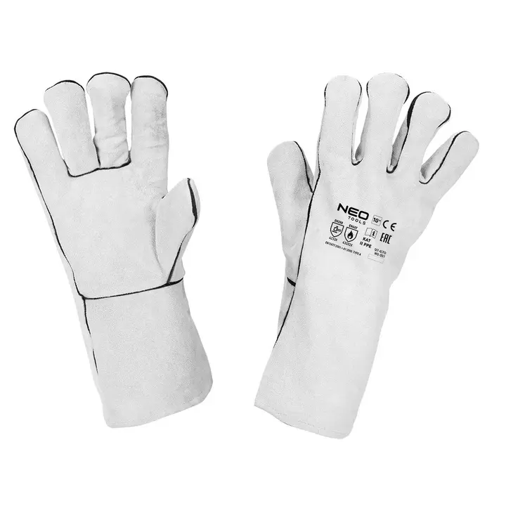 Uzun kaynak eldiveni, Kevlar iplikli, MAG tip A, EN 388: 4332X ve EN 407: 442X4X