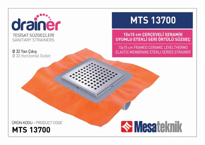 MTS 13700 Etekli Serisi Paslanmaz Çerçeveli Örtülü 15 cm