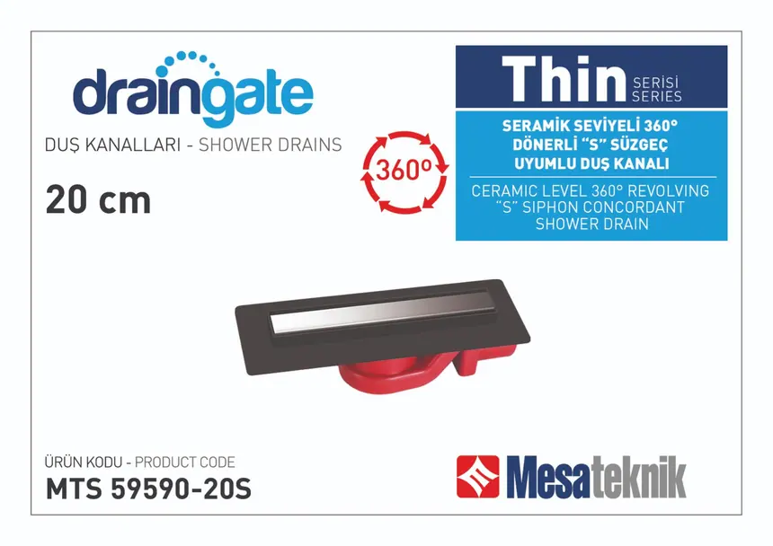 MTS 59590S Thin Serisi 360º Dönerli S Süzgeç Uyumlu Siyah Gövde