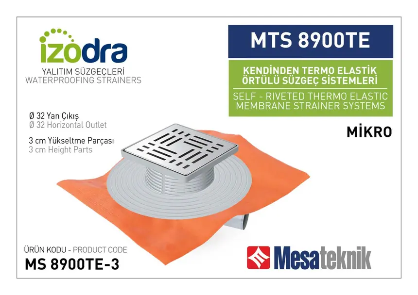 MTS 8900TE Kendinden Percinli Örtülü Suzgec Sistemleri Mikro Ebat